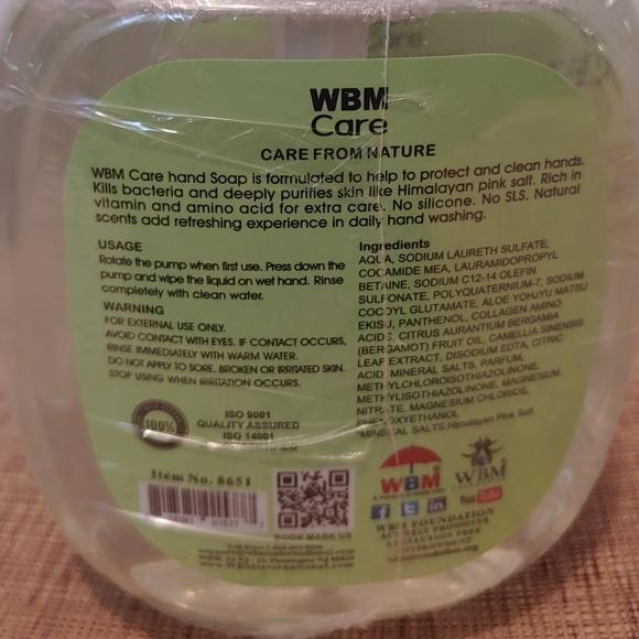 3 Bottles of WBM Care Lemon & Green Tea Hand Soap - Picture 5 of 9